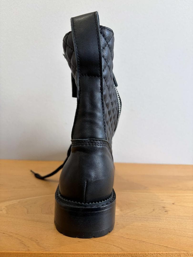 CHANEL leather Boots Shoes Women Size 40 COCO MARK Matelasse Quilting Genuine thumbnail 6