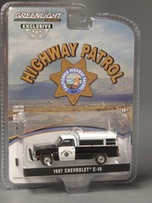 1987 Chevy C10 California Highway Patrol Black White Greenlight 1/64 MIP ‘21