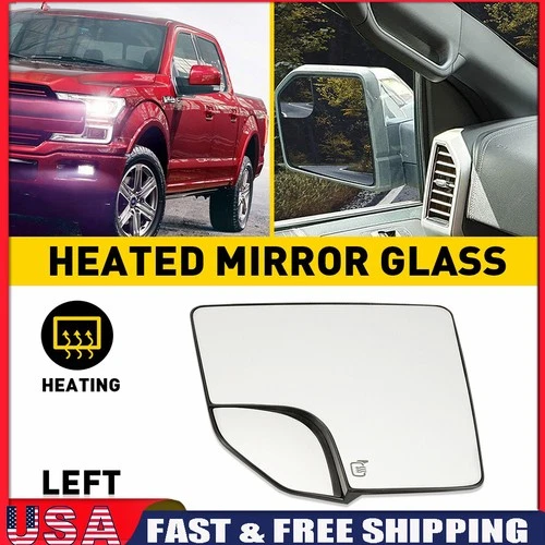 Mirror Glass For 2015-2020 Ford F-150 with Blind Glass Spot Side Driver