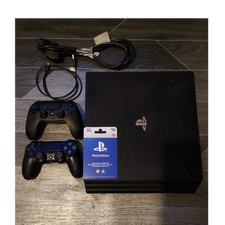 Sony PlayStation 4 Pro Black Console Wi-Fi Blu-Ray Controllers & Cables 1tb