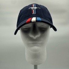 Ford Mustang Official Licensed Navy Blue OSFM Baseball Cap w/ Tri-Color Stripes