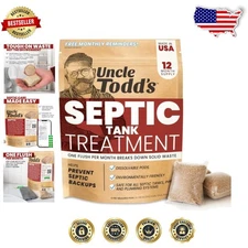Septic Treatment Pods: 12- Supply, Enzyme & Bacteria, Safe for All Systems