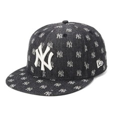 Cappellino jacquard monogramma New Era 59FIFTY MLB NY nero/cromato taglia 7...