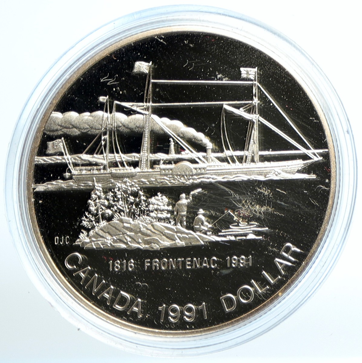 1991 CANADA Elizabeth II STEAM SHIP FRONTENAC 1816 Proof