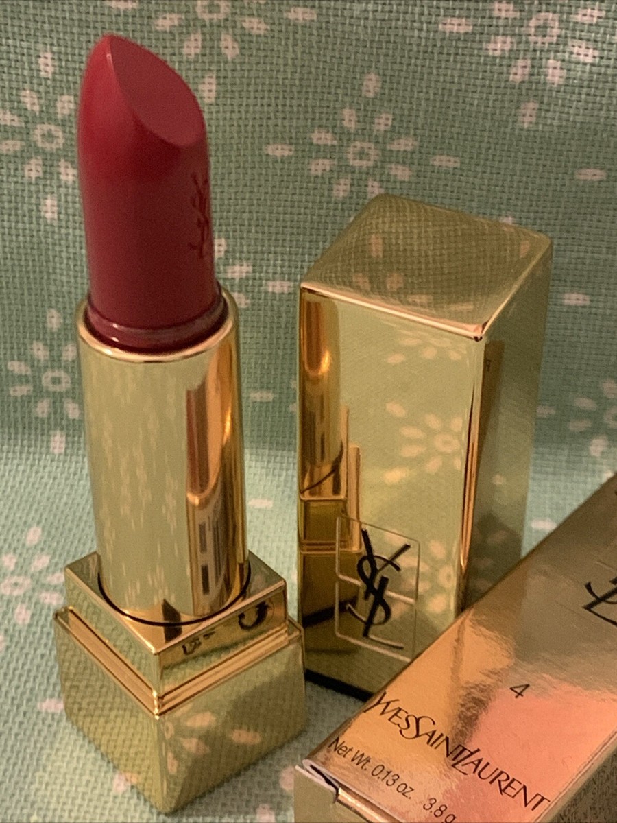 YSL ROUGE PUR COUTURE Satiny Lipstick Rouge Vermillion Deep Plum Red  Cream New