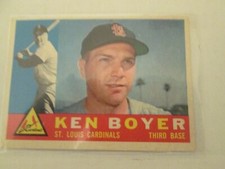 1960 Topps #485 Ken Boyer St Louis Cardinals w/paper crease