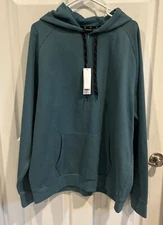 Zelos Mens 2XLT Hoodie Green Fleece Lined Warm Sweatshirt  Drawstring 27x28.5”