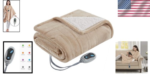 Cozy Heated Electric Poncho Wrap - 3 Heat Levels & UL Certified Safety Features - 第 2/8 張圖片