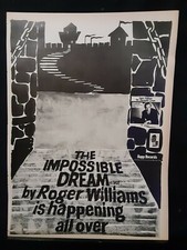 Roger Williams The Impossible Dream Rare Original Promo Poster Ad Framed!