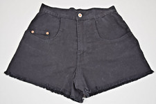 Vintage Shorts Steel Jeans Size S/M Sz 5 80s 90s Black Cutoff Cotton High Waist