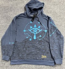 Legend of Zelda ThinkGeek Hoodie Youth Medium Blue  Breath of the Wild  Graphics