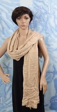 golden metallic fringe ends wide scarf, 81" long x 52" wide