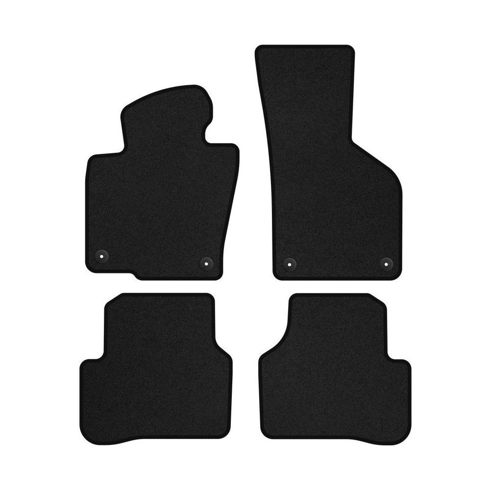 Tapis de sol velours premium noir mat VW25-1 sur mesure Passat B6