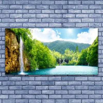 Tableau Image Impression sous verre 140x70 Nature Forêt Sentier
