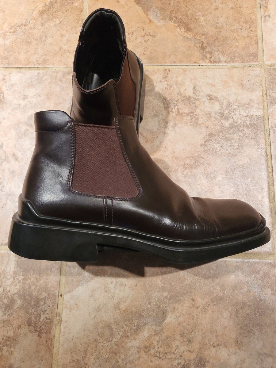 Men PRADA Chelsea Brown Leather Boots (MADE IN ITALY) SIZE 8