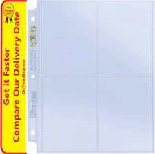 10 x ULTRA PRO 4 Pocket Platinum Series Sleeves Pages 3.5" x 5" Large Postcards