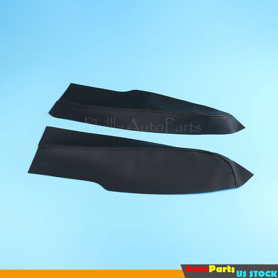 Fit 2006-2011 Honda Civic Synthetic Leather Door Panels Armrest Cover Black 2Pcs - Imagem 3 de 4