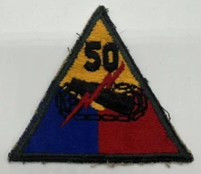 VNTG US ARMY 50TH ARMORED DIVISION JERSEY BLUES USGI US GOVERNMENT ISSUE PATCH