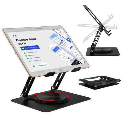ACA Desktop Tablet iPad Laptops Stand Holder Adjustable Tilt Angle 360 ...