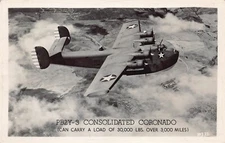 RPPC Consolidated Coronado PB2Y Navy Military Aviation Plane Photo Postcard D40