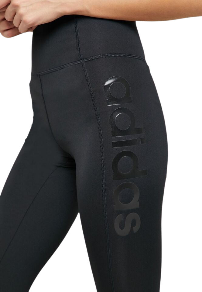 adidas Women's Design Move High Rise Logo Tights Black DS8710 Sz