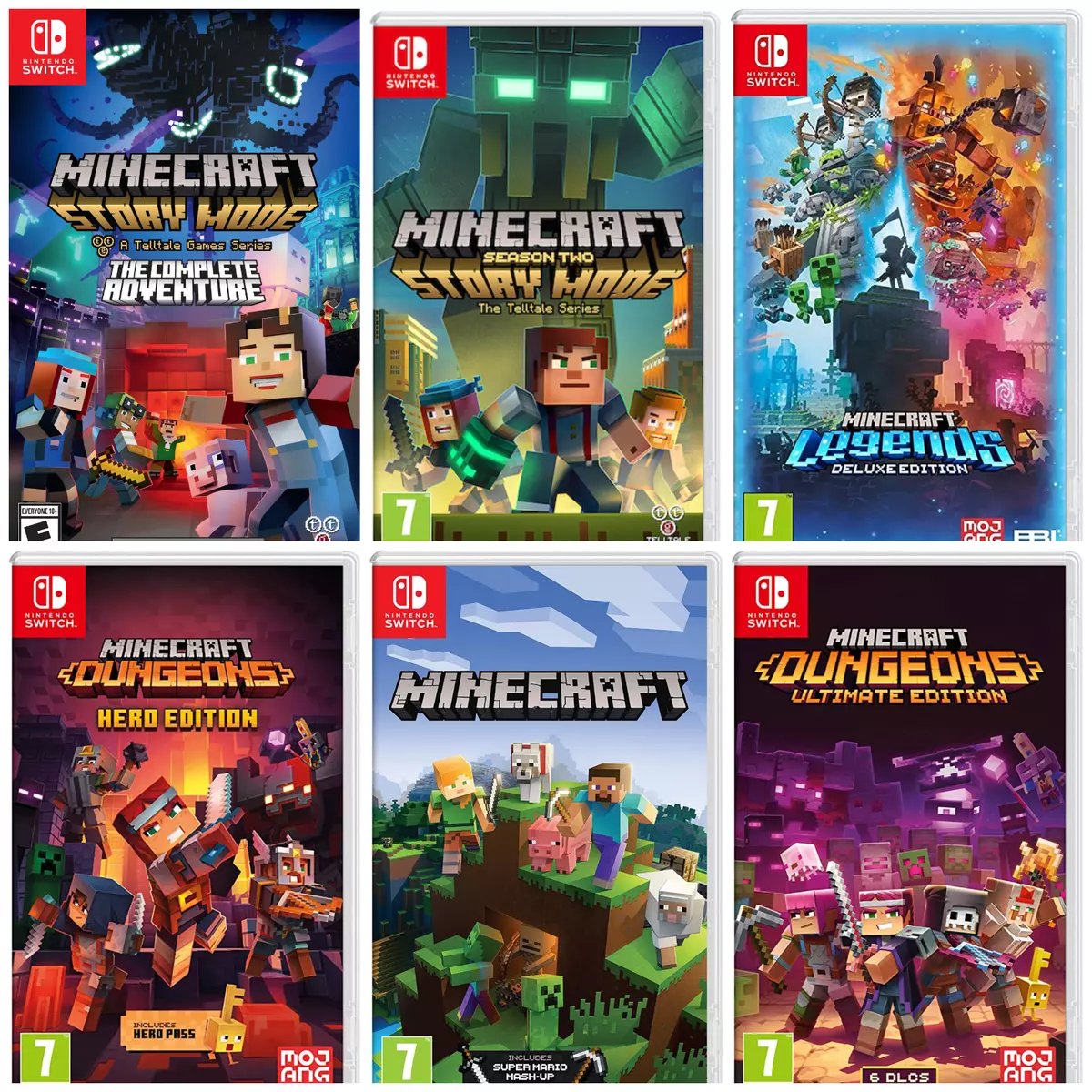 Minecraft Nintendo Switch Games - Choose Your Game - Complete Collection