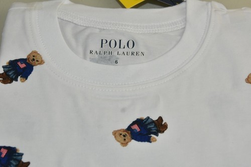 NEW Ralph Lauren Polo Bear GIRL Jersey SLEEP 2 PC SET COTTON Pajama 6 8 10 12 14 - Picture 6 of 12