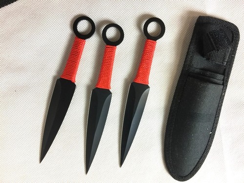 Naruto Ninja Kunai 3 Set Throwing Knife Black - Picture 2 of 5