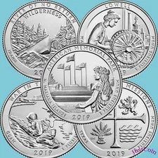 2019 COMPLETE 5S NATIONAL PARKS QUARTERS UNCIRCULATED (5 QUARTERS TOTAL)