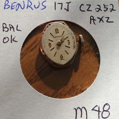 LADIES BENRUS WATCH MOVEMENT     17J  CZ 252    AXZ            M48