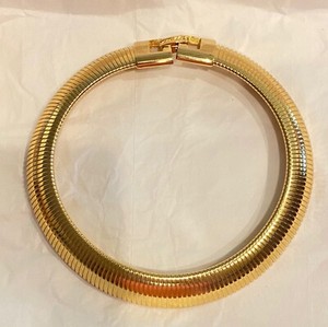 Authentic Vintage Christian Dior Flexible Gold Plated Collar Necklace