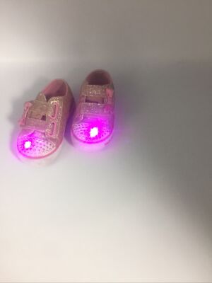 Skechers Twinkle Toes Girls/toddler Shoes Size 7 Pink with bows & Blinky Lights 