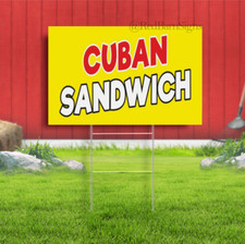 CUBAN SANDWICH Food Drink Restaurant buffet Indoor Outdoor Yard Sign with metal