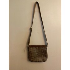Fossil Brown Geometric Crossbody Bag With Adjustable Strap