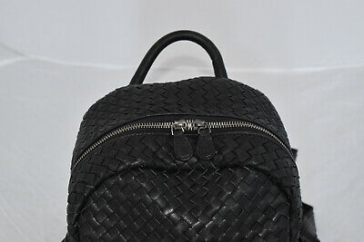 Bottega Veneta Intrecciato Black Leather Zip Rucksack Bottega Veneta Intrecciato Black Leather Zip Rucksack