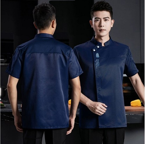 Mens Womens Kitchen Workwear Chef Jacket Coat Canteen Cook Uniform Costume Tops - Picture 15 of 20