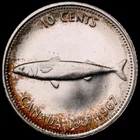 1967 Canada Silver Ten Cents Proof-like Toned Color - Choice Gem BU Frosty