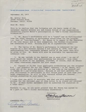 CLAYTON "THE LONE RANGER" MOORE - DOCUMENT SIGNED 09/29/1977 WITH CO-SIGNERS