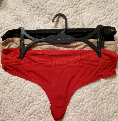 Tommy Hilfiger Intimates Logo Lace Thong Underwear Panty Women's Size Large - Picture 1 of 4