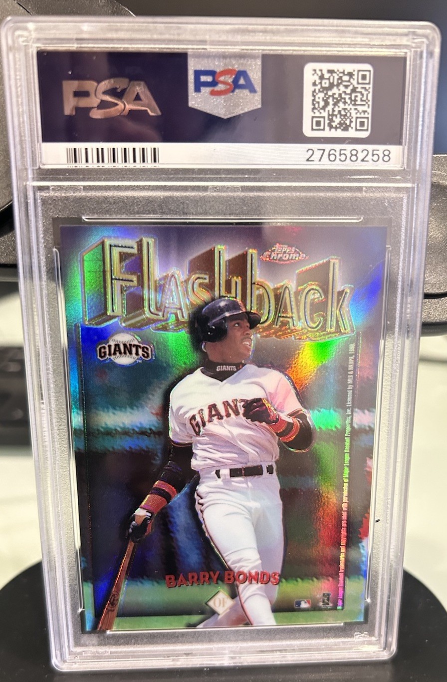 1998 Topps Chrome Barry Bonds Flashback Refractor #FB1 PSA 9 MINT RARE view 2