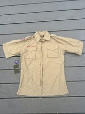 Boy Scouts BSA, Official Uniform Shirt, Youth Large, 87 Cotton, Vented Back EUC