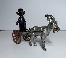 YELLOW KID CAST IRON GOAT CART TOY KENTON Antique