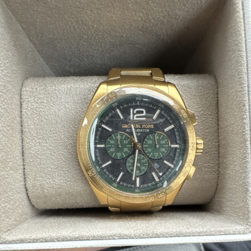 Michael Kors Accelerator Chronograph Quartz Gold Stainless Steel Watch