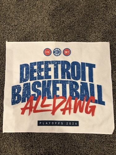 2026 Detroit Pistons Playoff Rally Towels -  4/29/26 - All Dawg - 17.5” X 14.5” - Afbeelding 1 van 4