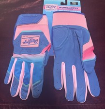 RAWLINGS WORKHORSE ROYAL/PINK ADULT FUN BURST BATTING GLOVES MEN  S LARGE   