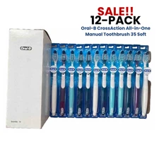 12-PACK! Oral-B CrossAction All-in-One Manual Toothbrush 35 Soft, BEST PRICE!