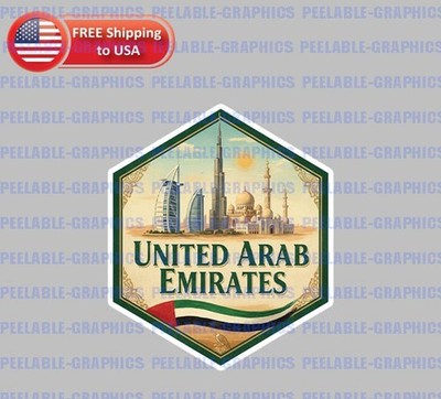 United Arab Emirates Country Souvenir Decal Vinyl Sticker Travel Luggage B