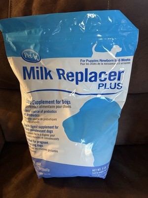 2 Bags PetAg Milk Replacer Plus Powder Dog Supplement 5 lb for Puppies & Adult