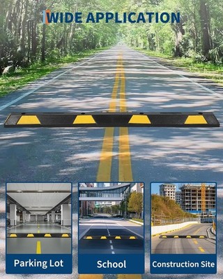 GRAVEE Rubber Parking Curb 72 Inch Heavy Duty Driveway Truck Stopper Barrier