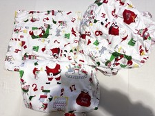 Pottery Barn Kids Christmas Santa Advent Countdown Flannel Sheets Twin 3 pc Set